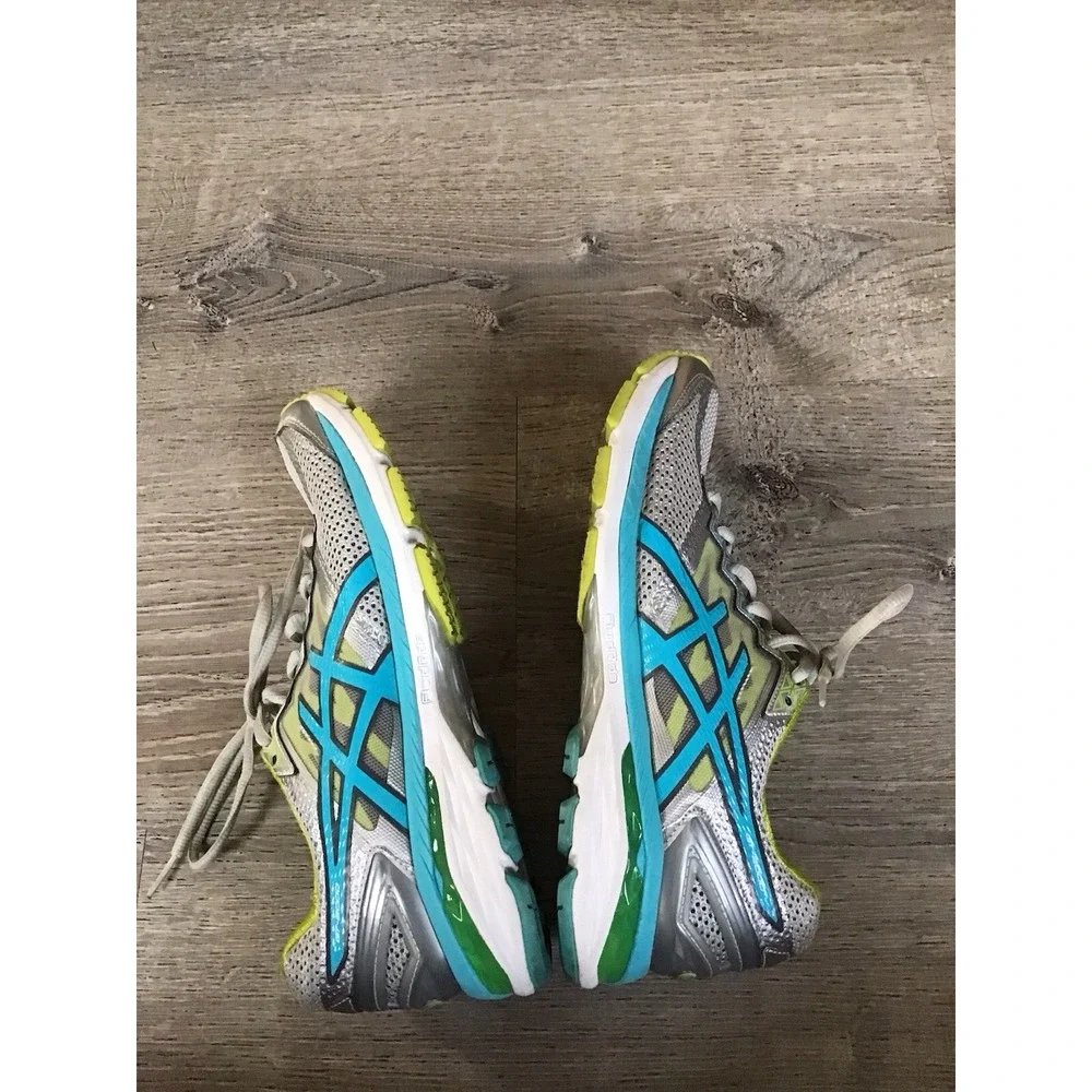 Asics Womens Size 8.5 Running Shoes FluidRide Guidance Silver Teal Sneaker T656N